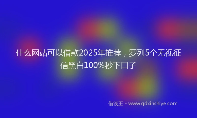 什么网站可以借款2025年推荐，罗列5个无视征信黑白100%秒下口子