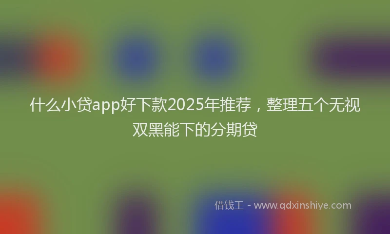 什么小贷app好下款2025年推荐，整理五个无视双黑能下的分期贷