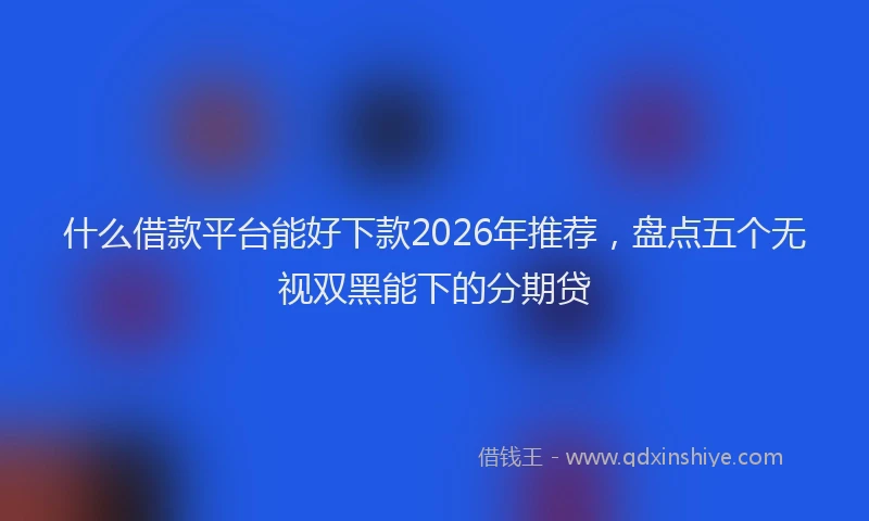 什么借款平台能好下款2026年推荐，盘点五个无视双黑能下的分期贷