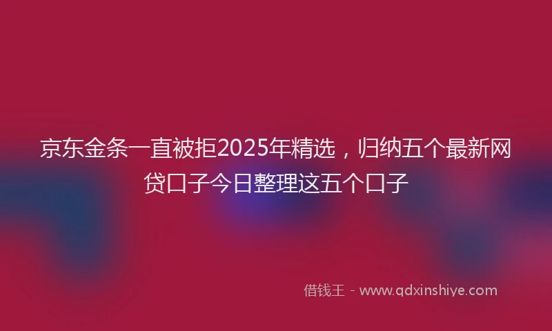 京东金条一直被拒2025年精选，归纳五个最新网贷口子今日整理这五个口子