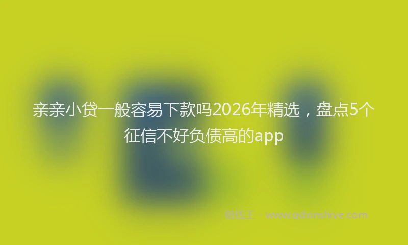亲亲小贷一般容易下款吗2026年精选，盘点5个征信不好负债高的app