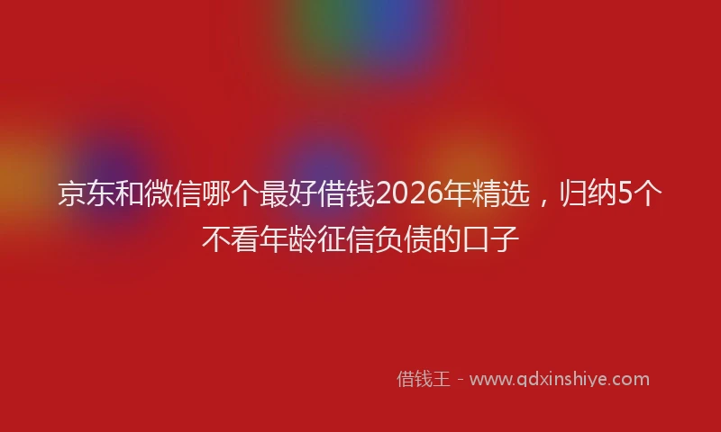 京东和微信哪个最好借钱2026年精选，归纳5个不看年龄征信负债的口子