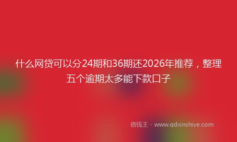 什么网贷可以分24期和36期还2026年推荐，整理五个逾期太多能下款口子