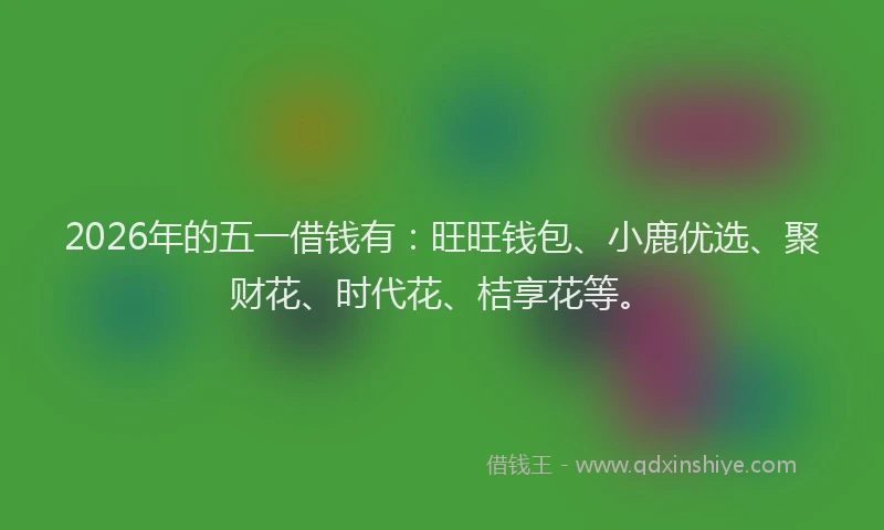 2026年的五一借钱有:旺旺钱包、小鹿优选、聚财花、时代花、桔享花等。