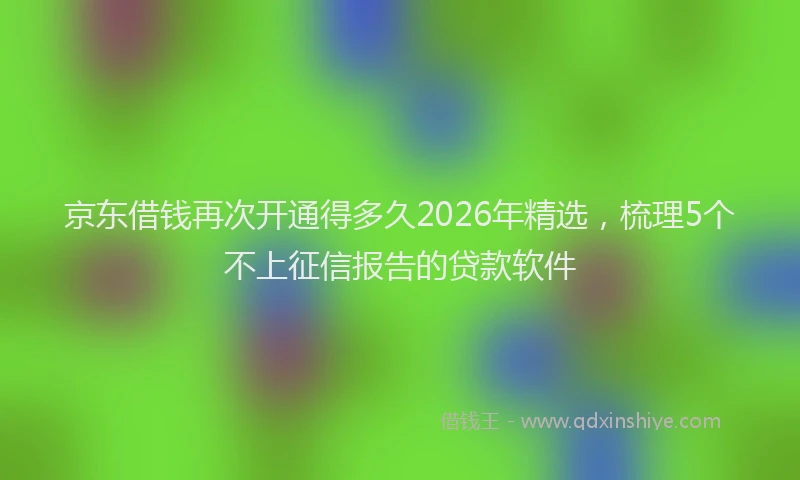 京东借钱再次开通得多久2026年精选,梳理5个不上征信报告的贷款软件