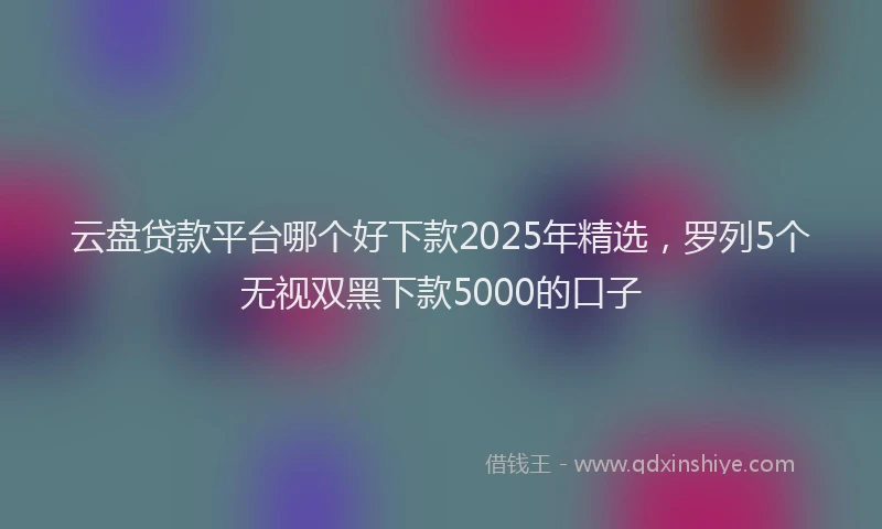 云盘贷款平台哪个好下款2025年精选,罗列5个无视双黑下款5000的口子