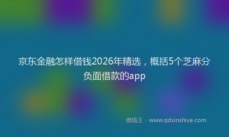 京东金融怎样借钱2026年精选，概括5个芝麻分负面借款的app