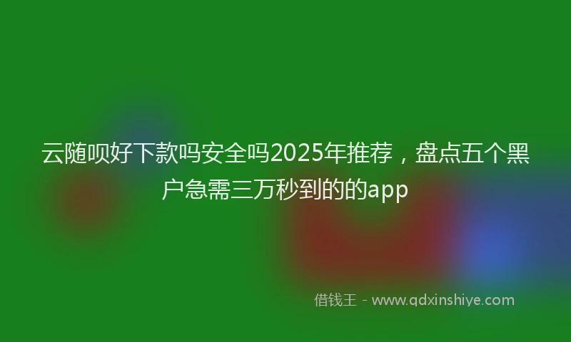 云随呗好下款吗安全吗2025年推荐，盘点五个黑户急需三万秒到的的app