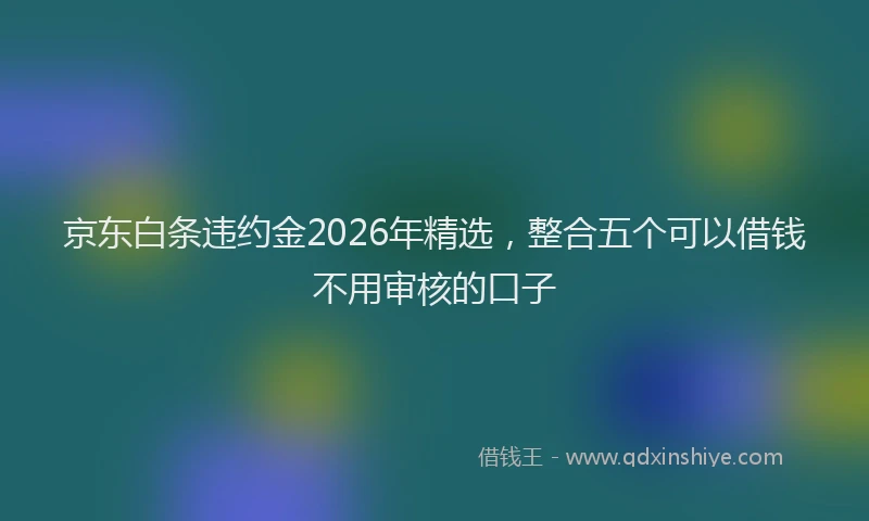 京东白条违约金2026年精选，整合五个可以借钱不用审核的口子