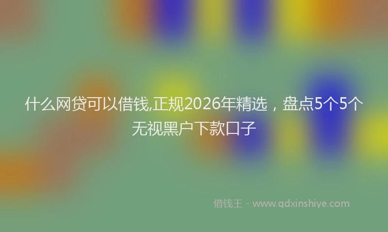 什么网贷可以借钱,正规2026年精选，盘点5个5个无视黑户下款口子