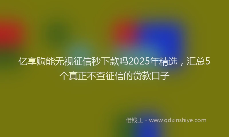 亿享购能无视征信秒下款吗2025年精选，汇总5个真正不查征信的贷款口子
