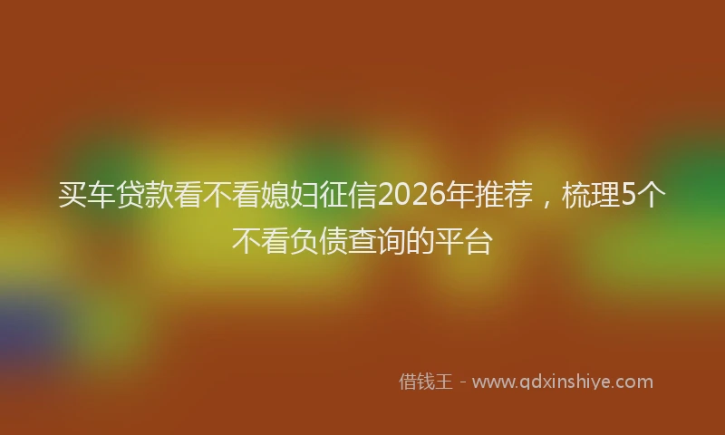 买车贷款看不看媳妇征信2026年推荐,梳理5个不看负债查询的平台