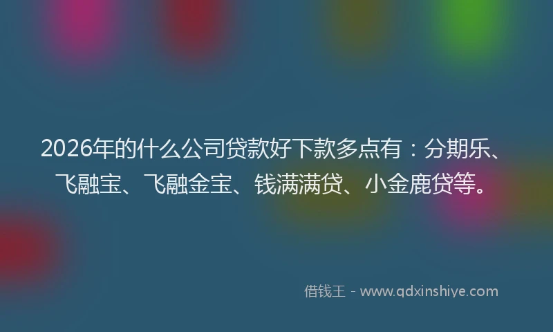 2026年的什么公司贷款好下款多点有：分期乐、飞融宝、飞融金宝、钱满满贷、小金鹿贷等。