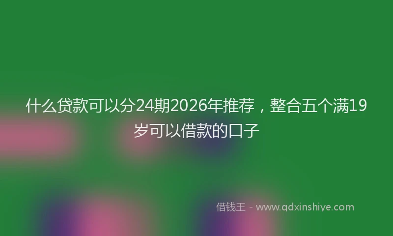什么贷款可以分24期2026年推荐,整合五个满19岁可以借款的口子