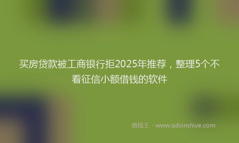 买房贷款被工商银行拒2025年推荐，整理5个不看征信小额借钱的软件