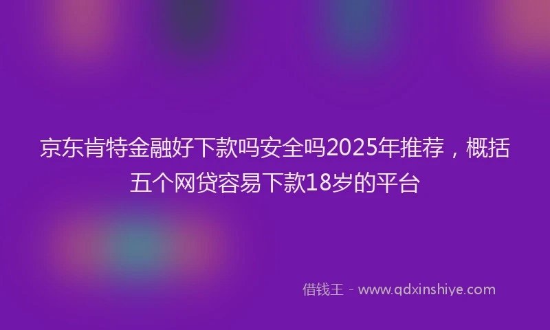 京东肯特金融好下款吗安全吗2025年推荐，概括五个网贷容易下款18岁的平台