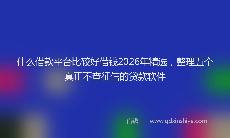 什么借款平台比较好借钱2026年精选，整理五个真正不查征信的贷款软件