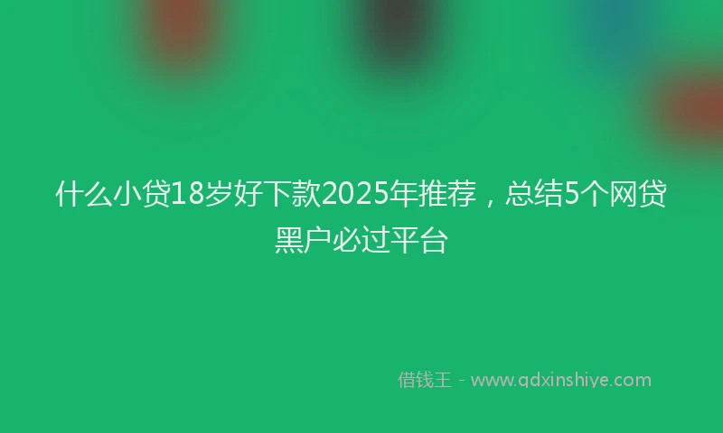 什么小贷18岁好下款2025年推荐，总结5个网贷黑户必过平台