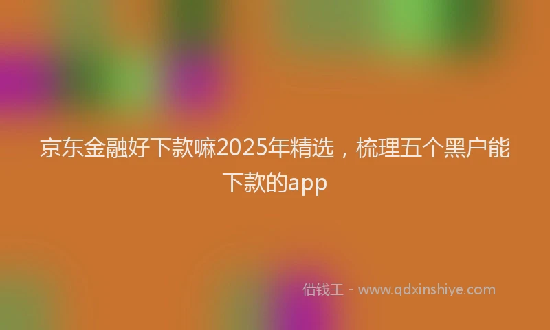 京东金融好下款嘛2025年精选，梳理五个黑户能下款的app