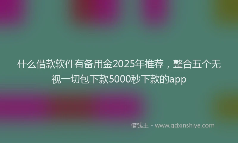 什么借款软件有备用金2025年推荐,整合五个无视一切包下款5000秒下款的app