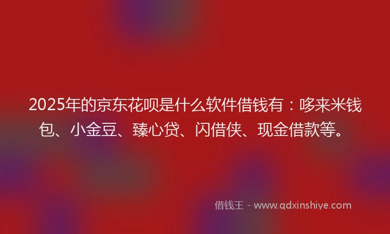 2025年的京东花呗是什么软件借钱有:哆来米钱包、小金豆、臻心贷、闪借侠、现金借款等。