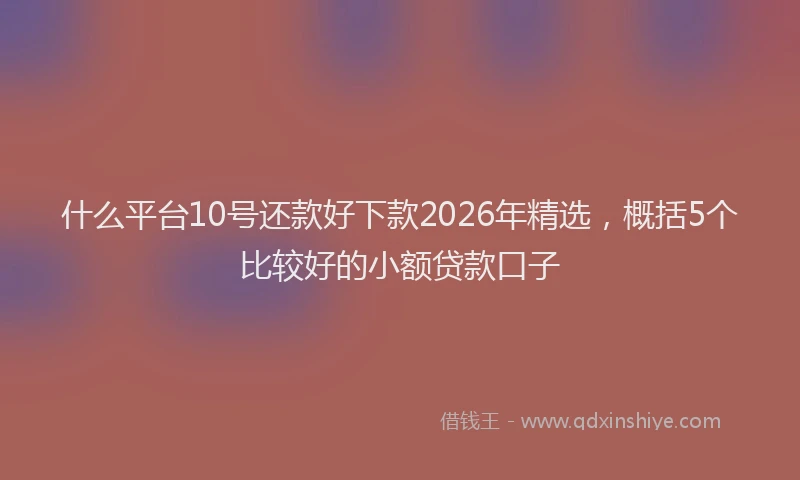 什么平台10号还款好下款2026年精选，概括5个比较好的小额贷款口子