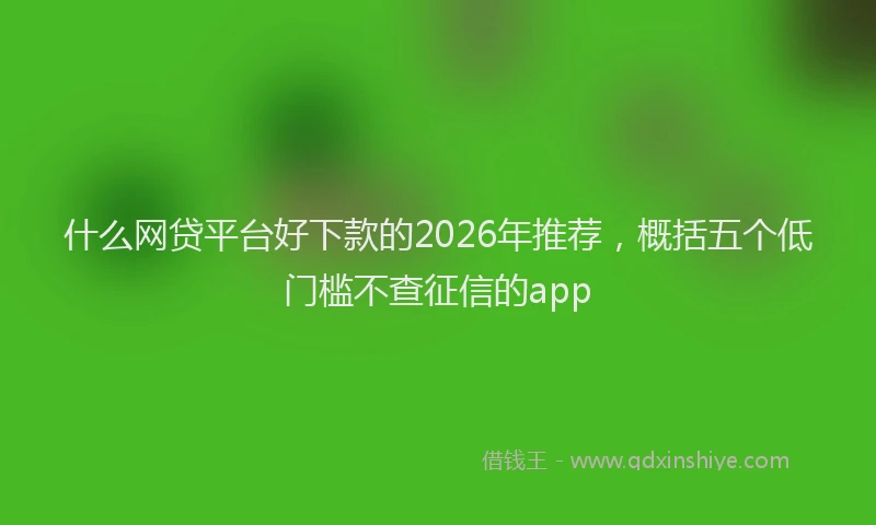 什么网贷平台好下款的2026年推荐,概括五个低门槛不查征信的app