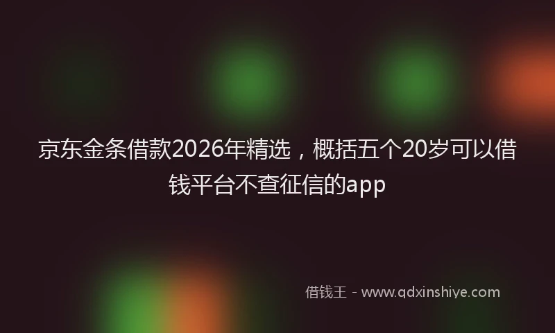 京东金条借款2026年精选，概括五个20岁可以借钱平台不查征信的app