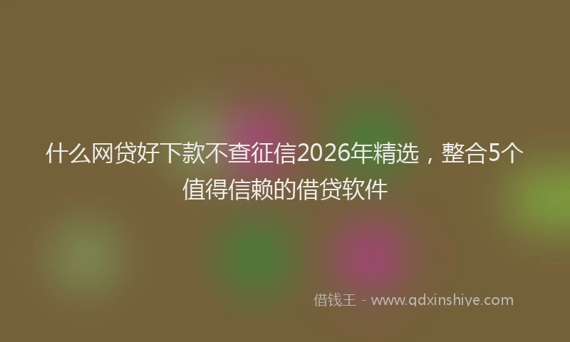 什么网贷好下款不查征信2026年精选,整合5个值得信赖的借贷软件