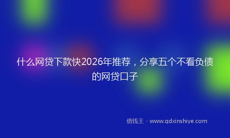 什么网贷下款快2026年推荐，分享五个不看负债的网贷口子