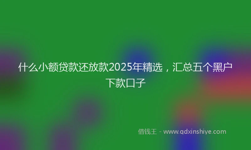 什么小额贷款还放款2025年精选,汇总五个黑户下款口子