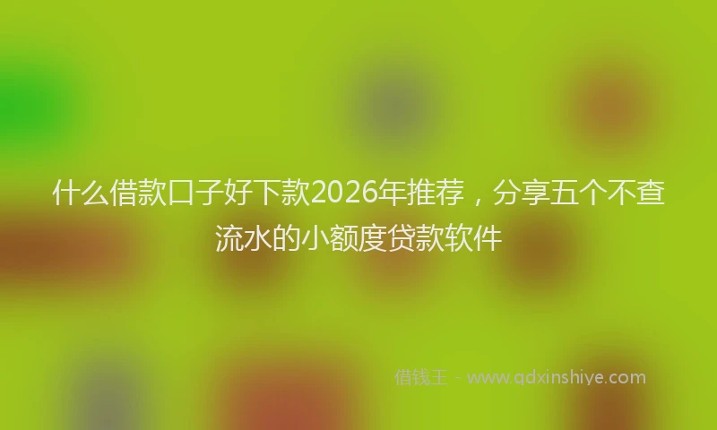 什么借款口子好下款2026年推荐，分享五个不查流水的小额度贷款软件