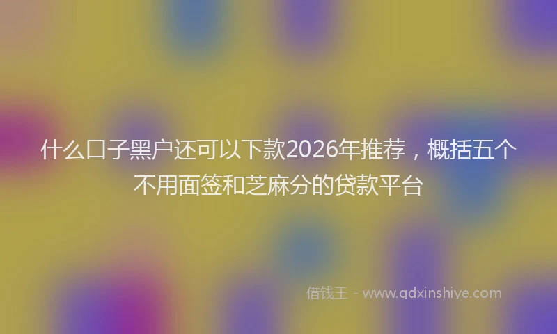 什么口子黑户还可以下款2026年推荐，概括五个不用面签和芝麻分的贷款平台