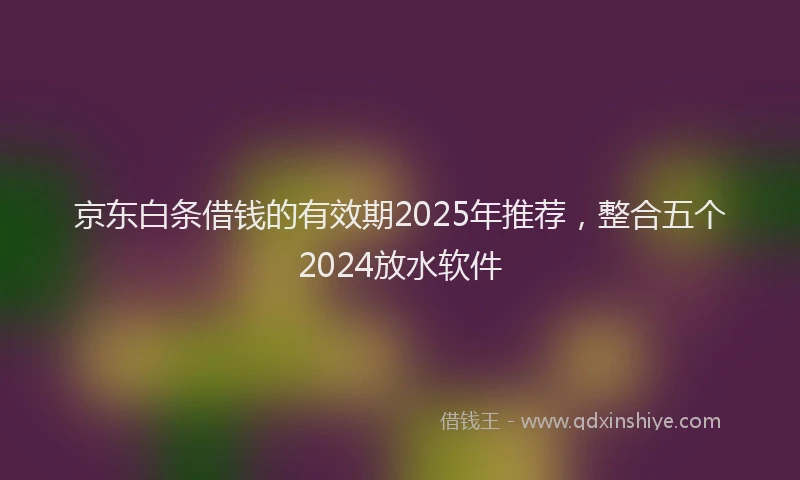 京东白条借钱的有效期2025年推荐，整合五个2024放水软件