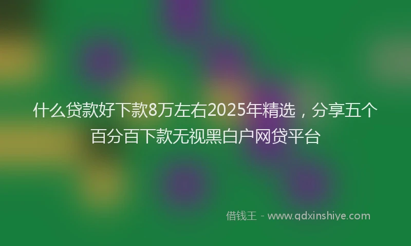 什么贷款好下款8万左右2025年精选，分享五个百分百下款无视黑白户网贷平台