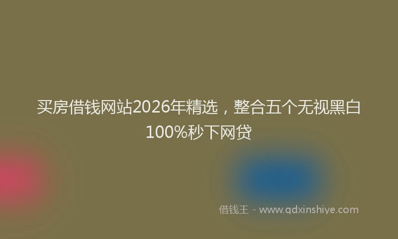 买房借钱网站2026年精选，整合五个无视黑白100%秒下网贷