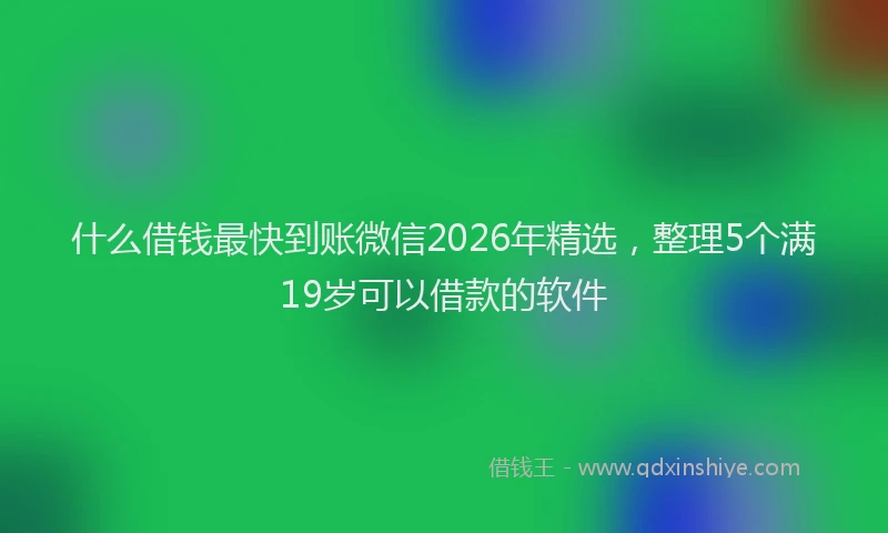 什么借钱最快到账微信2026年精选，整理5个满19岁可以借款的软件
