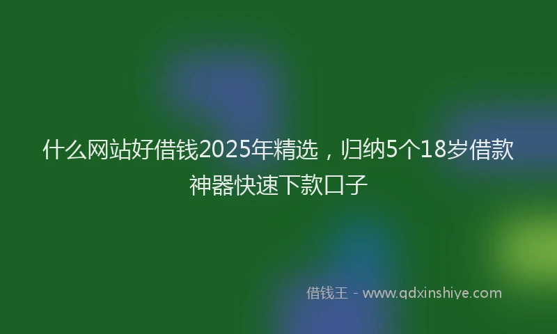什么网站好借钱2025年精选，归纳5个18岁借款神器快速下款口子