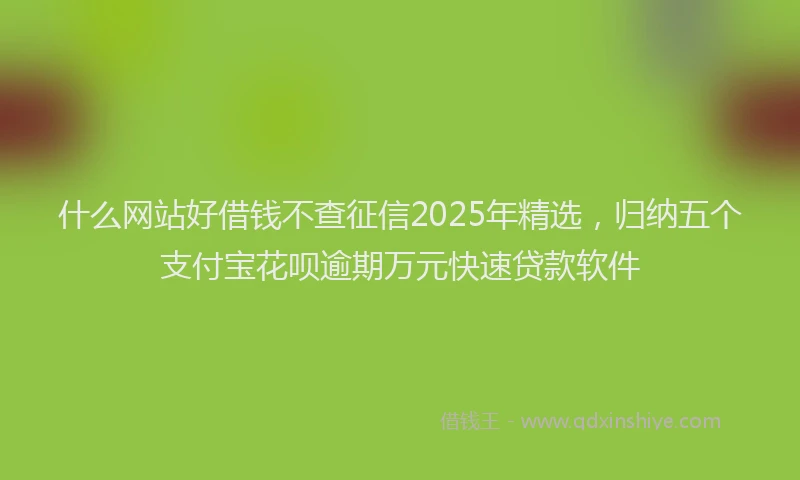 什么网站好借钱不查征信2025年精选，归纳五个支付宝花呗逾期万元快速贷款软件