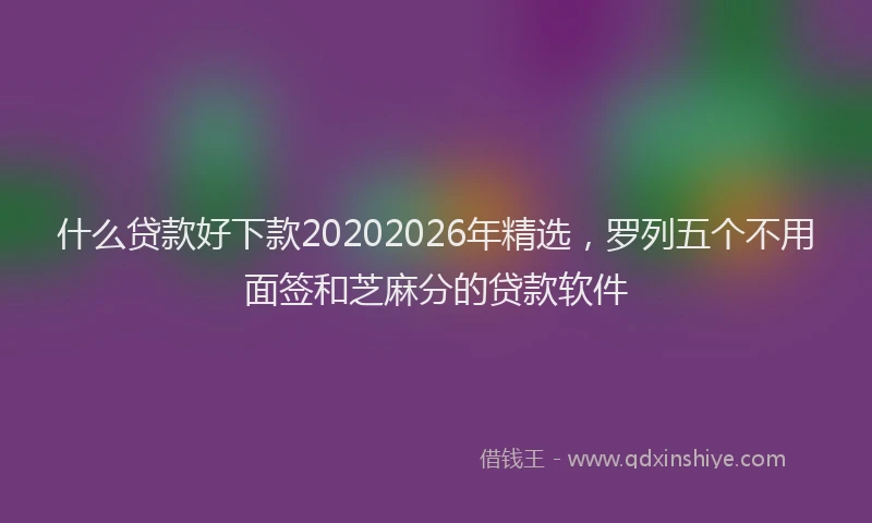 什么贷款好下款20202026年精选,罗列五个不用面签和芝麻分的贷款软件