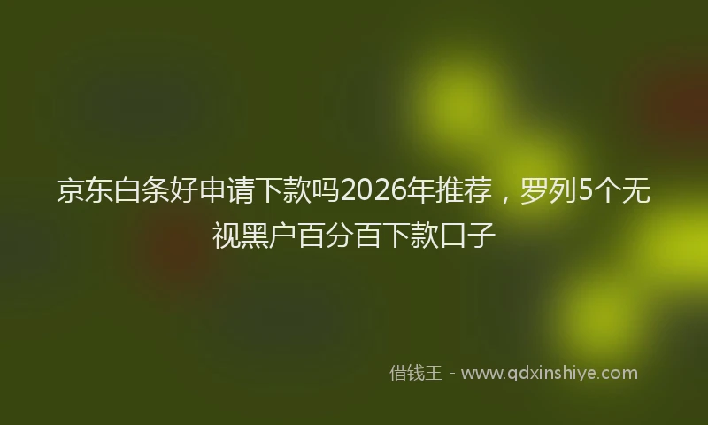 京东白条好申请下款吗2026年推荐,罗列5个无视黑户百分百下款口子