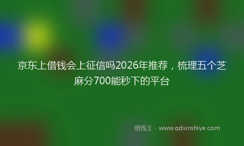 京东上借钱会上征信吗2026年推荐，梳理五个芝麻分700能秒下的平台