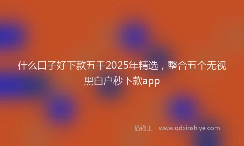 什么口子好下款五千2025年精选，整合五个无视黑白户秒下款app
