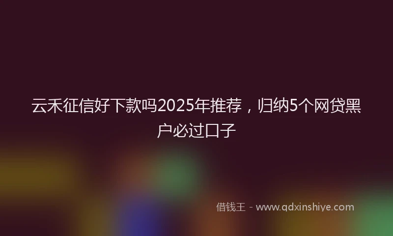云禾征信好下款吗2025年推荐，归纳5个网贷黑户必过口子