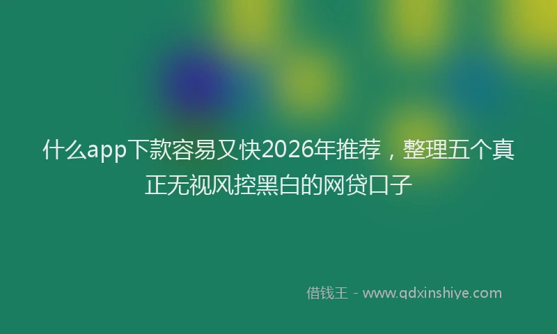 什么app下款容易又快2026年推荐，整理五个真正无视风控黑白的网贷口子