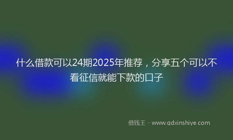 什么借款可以24期2025年推荐,分享五个可以不看征信就能下款的口子