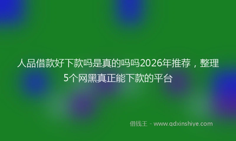 人品借款好下款吗是真的吗吗2026年推荐，整理5个网黑真正能下款的平台