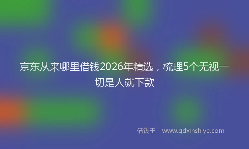 京东从来哪里借钱2026年精选,梳理5个无视一切是人就下款