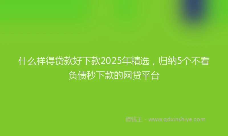 什么样得贷款好下款2025年精选，归纳5个不看负债秒下款的网贷平台