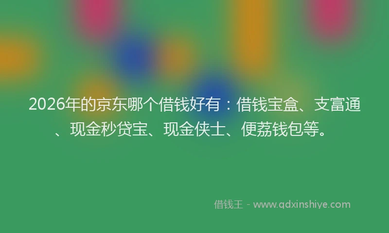 2026年的京东哪个借钱好有：借钱宝盒、支富通、现金秒贷宝、现金侠士、便荔钱包等。